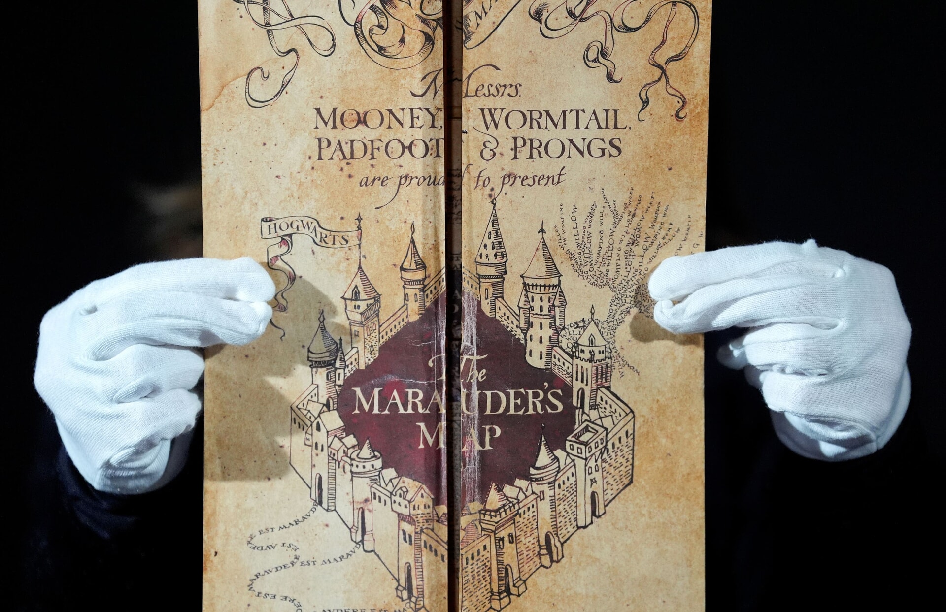 A Marauder’s Map from the 2004 film Harry Potter and the Prisoner of Azkaban is also among the lots in the three-day event