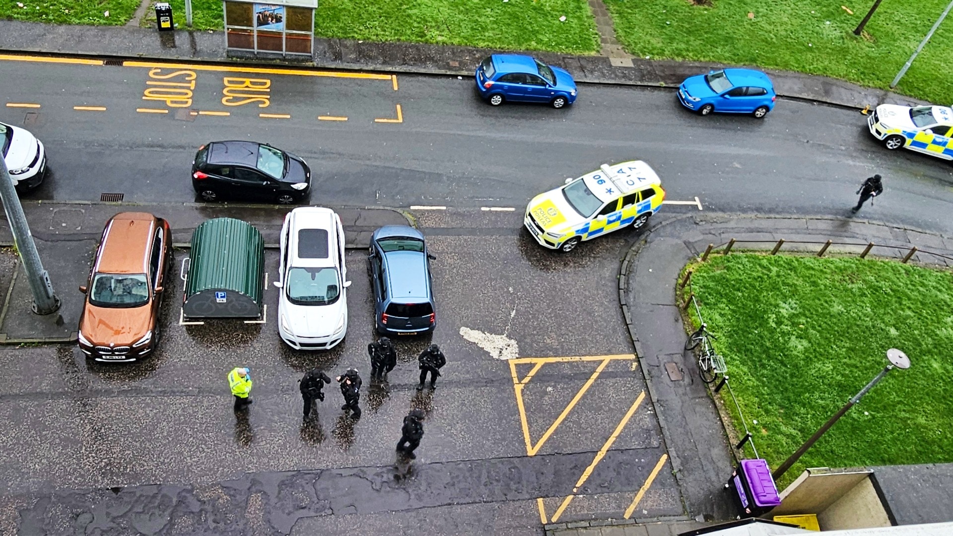 Armed police locked down the Calders area in Edinburgh on Monday, March 2