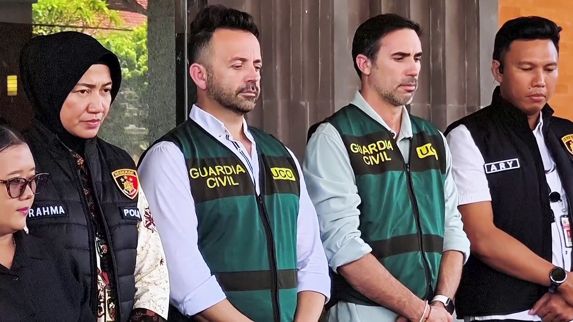 Spanish Guardia Civil officers in Indonesia.