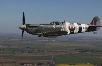 Spitfire lands at Prestwick airport as UK marks 90 years since historic flight