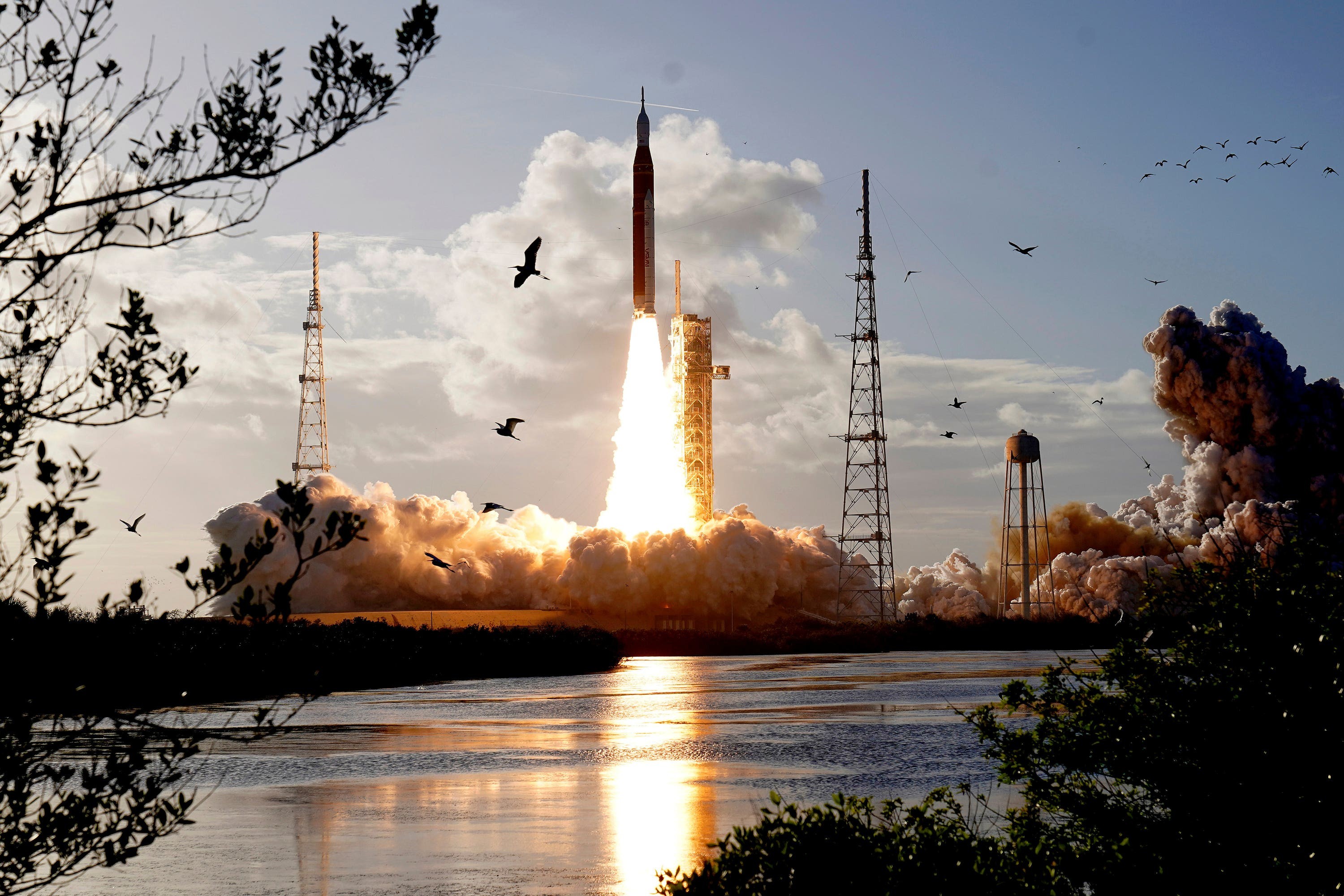 Nasa’s Artemis II rocket lifts off from the Kennedy Space Centre’s launch pad 39-B in Cape Canaveral, Florida