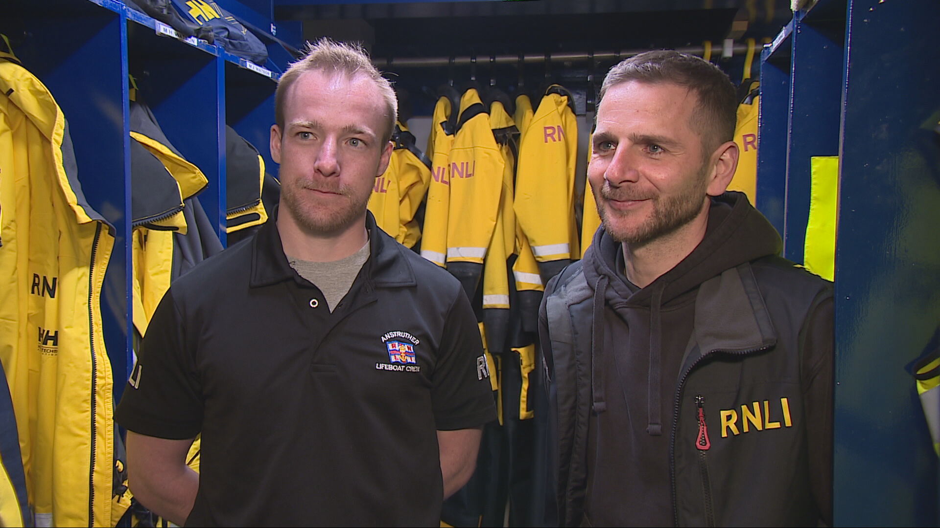 RNLI rescuers Louis McNaught and Scott Brown