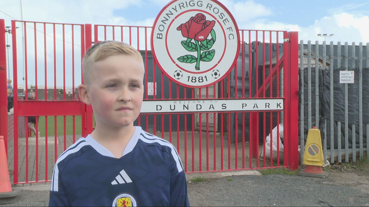 Boy whose throat didn’t connect to stomach at birth takes penalty challenge across Scotland