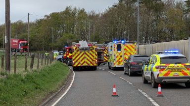 Two in hospital after air ambulance called to crash on A70