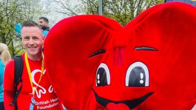 Father completes ’emotional’ Kiltwalk in memory of late wife