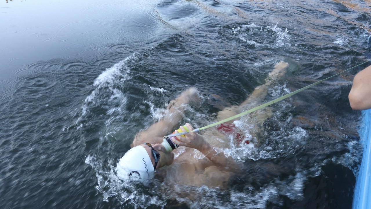 Donaldson’s well-being and hourly nutrition intake were monitored by his coach Jay Prchal