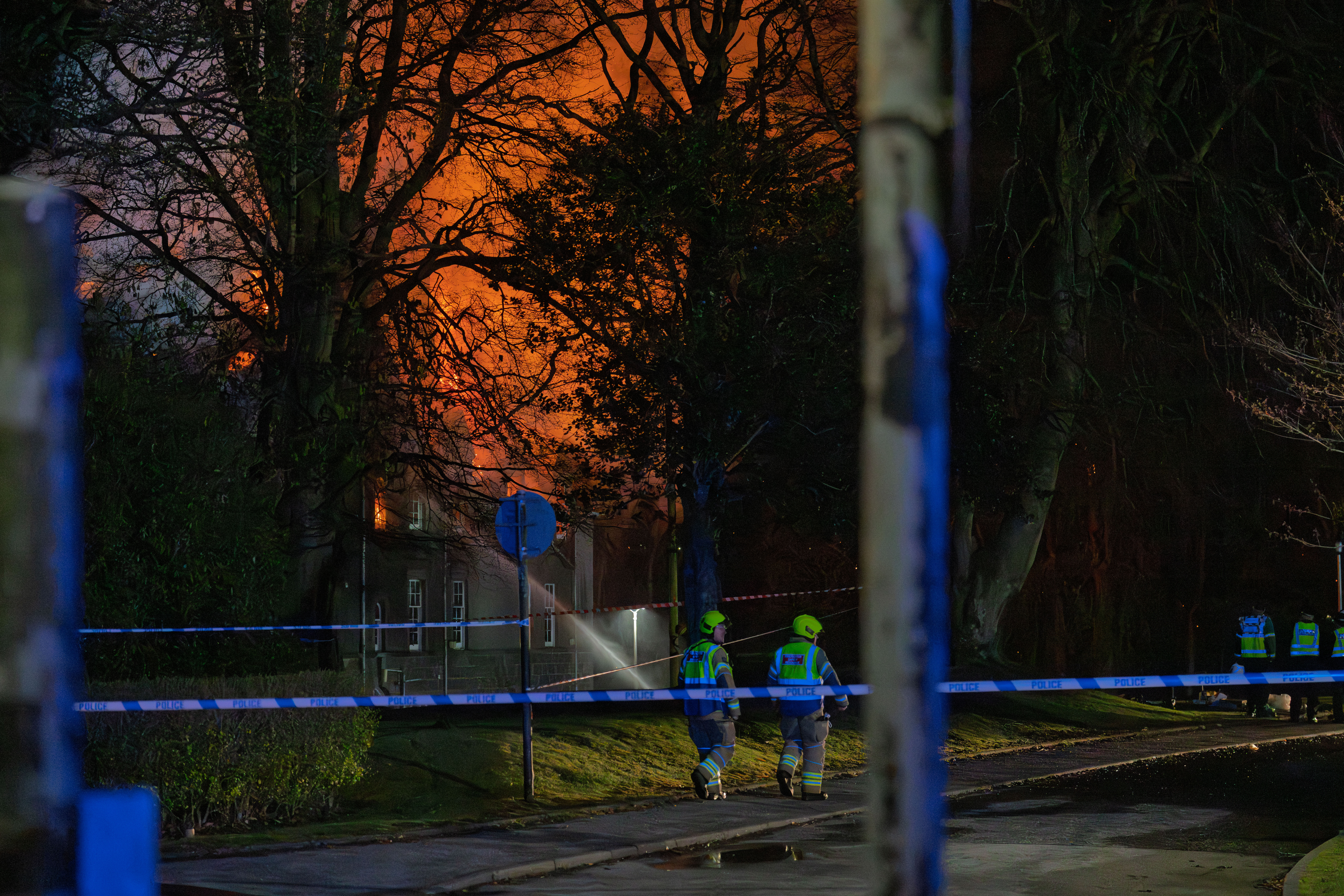 Around 50 firefighters tackled the fire at the Woodend Hospital building on Eday Road in Aberdeen.