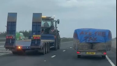 Drivers slow down to 10mph on A90 as part of fuel protest
