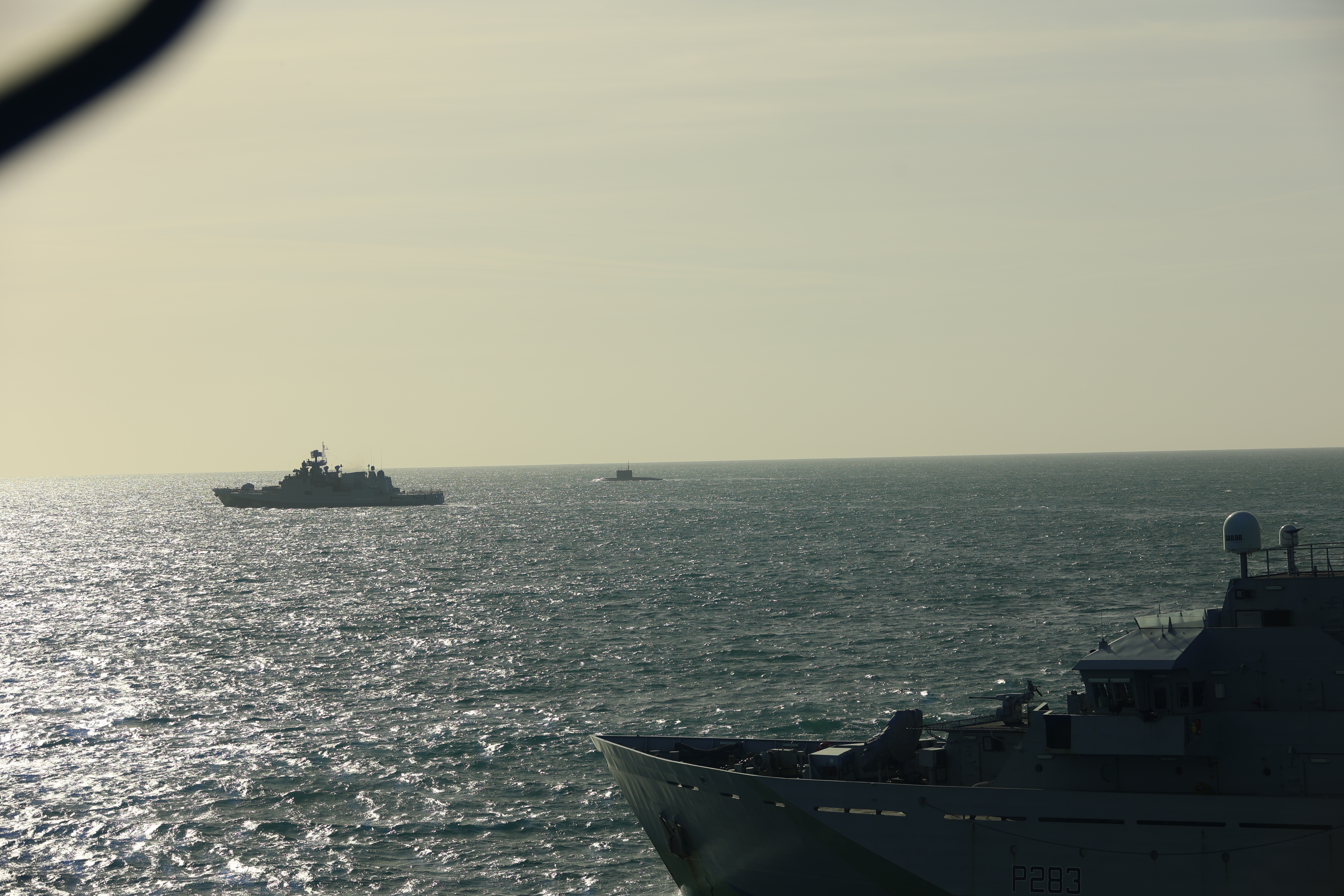 HMS Mersey tracks RFN Admiral Grigorovich and Kilo class Krasnodar1