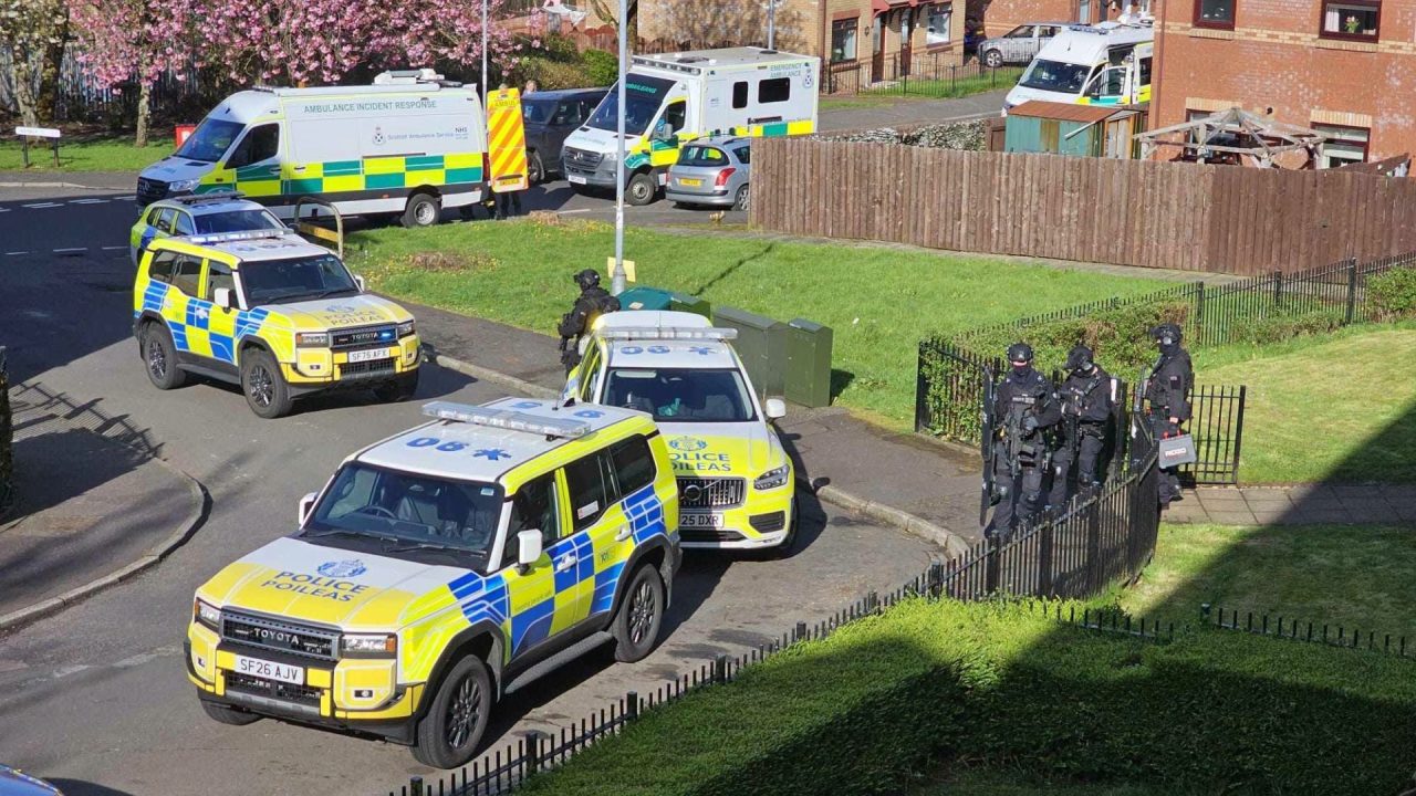 One injured and five arrested after armed police called to Greenock ‘disturbance’