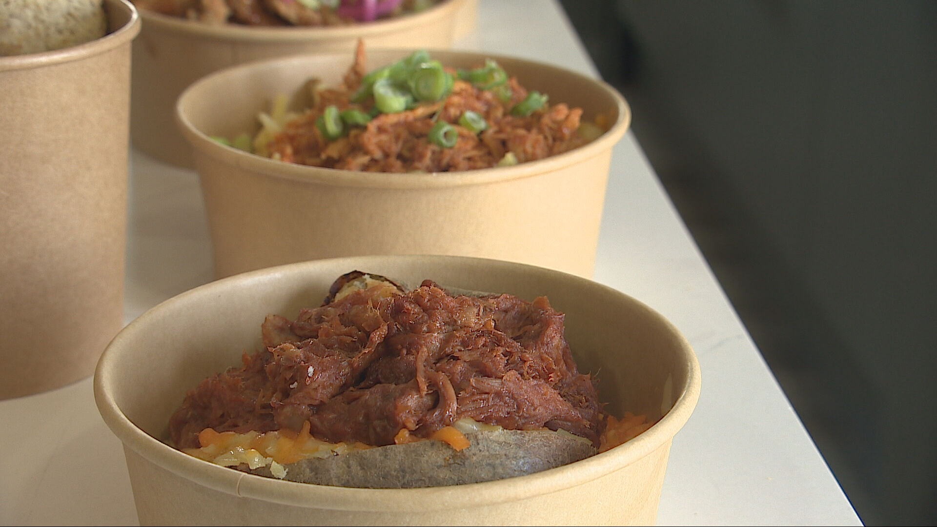 Baked potatoes featuring a range of fillings