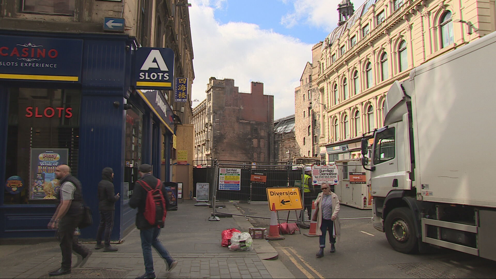 The fire left a number of surrounding streets closed to the public