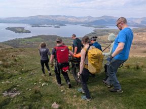 Walker rescued from Conic Hill summit after suffering leg injury