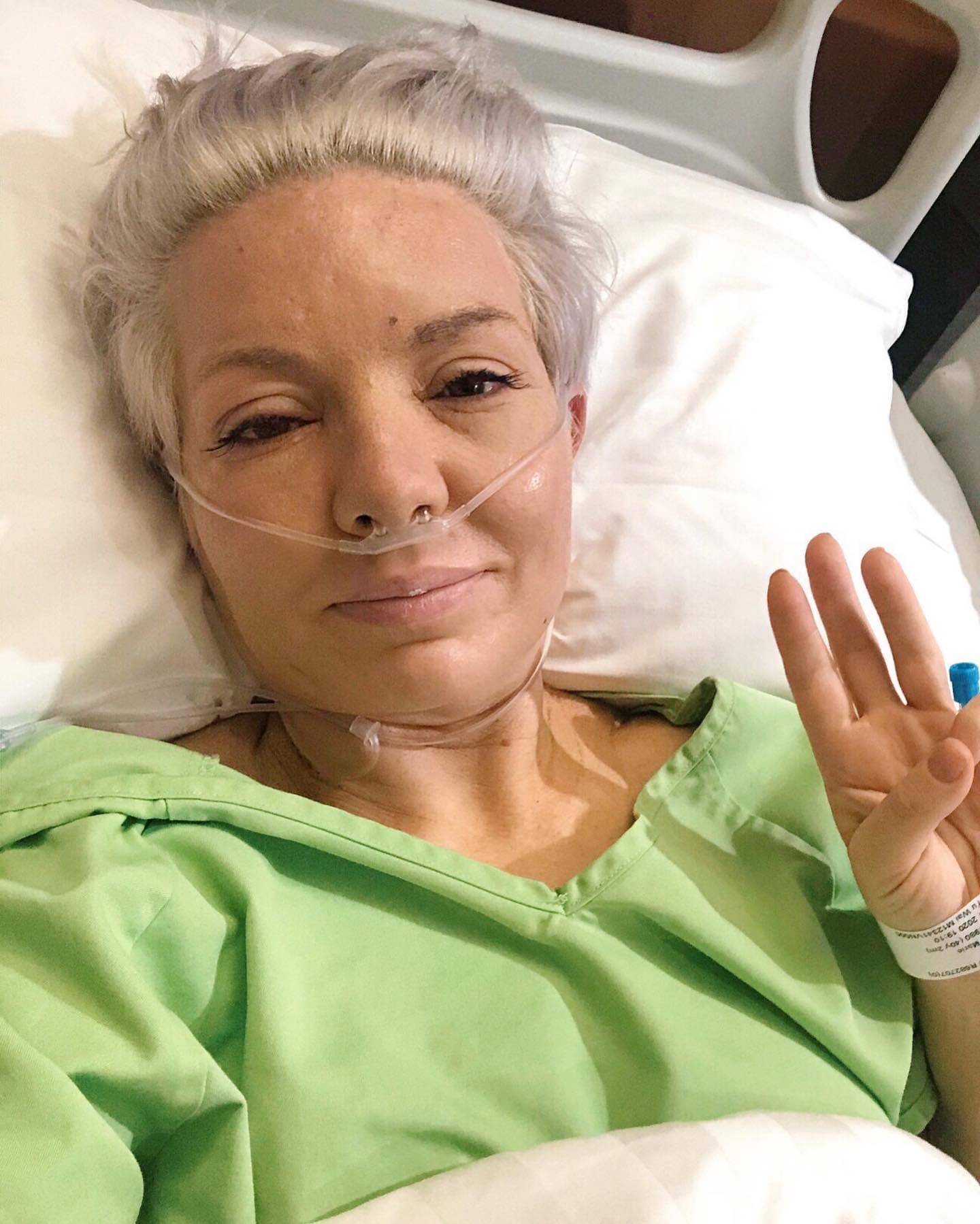 Adele Hughes during her treatment for cancer
