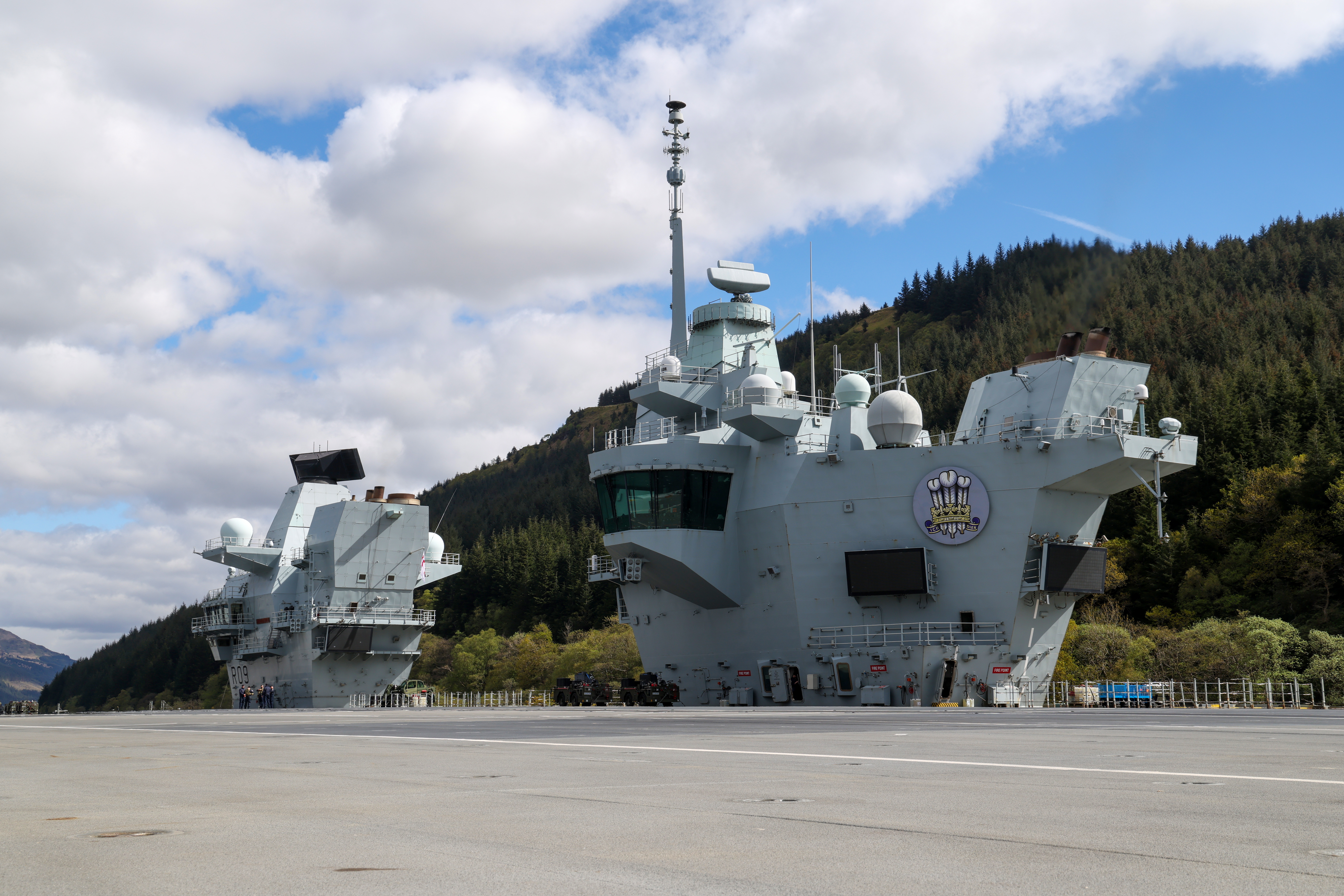 Britain’s flagship HMS Prince of Wales sails from Glenmallen, Scotland