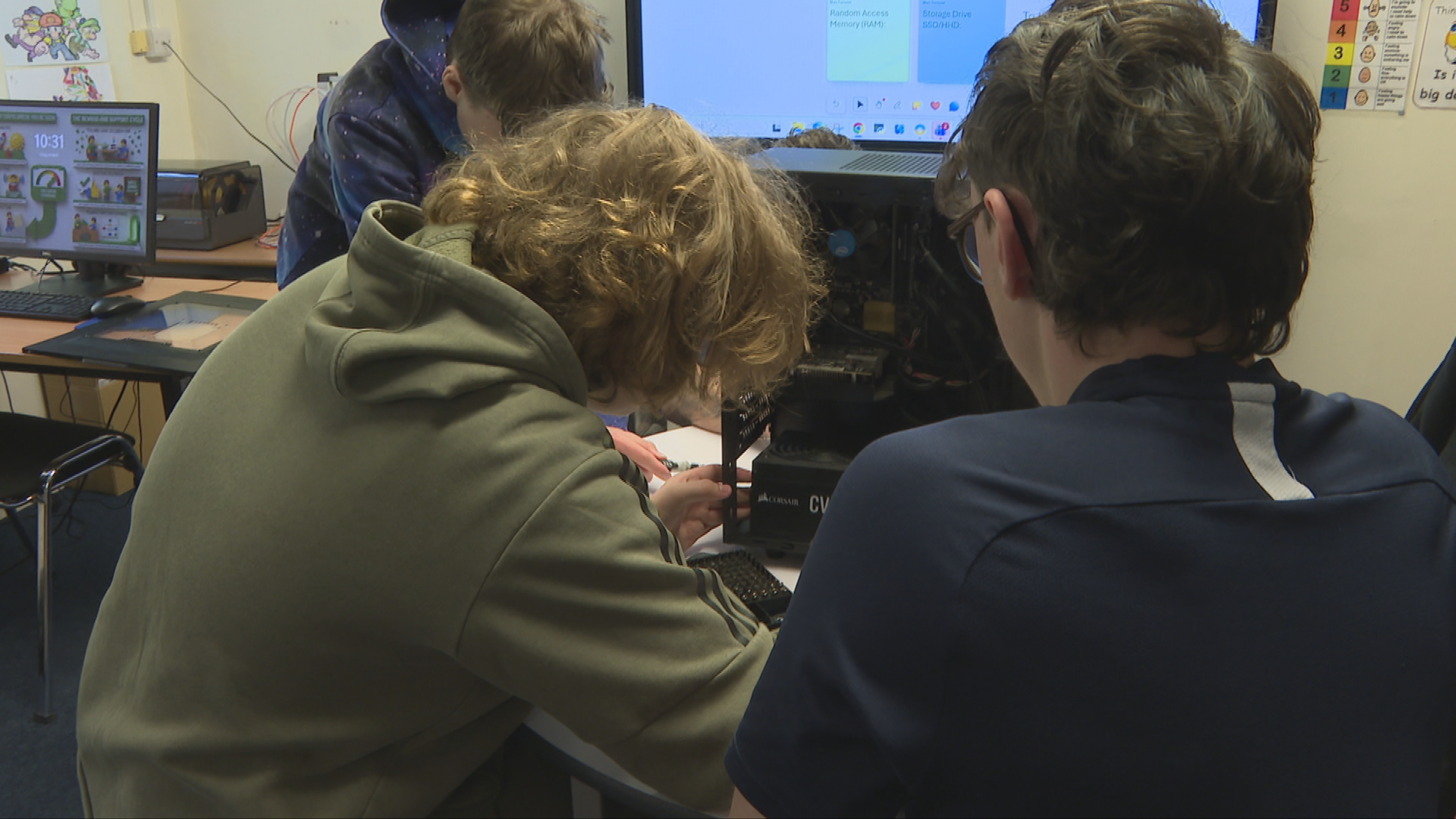 Pupils working on a project at Falkland House School