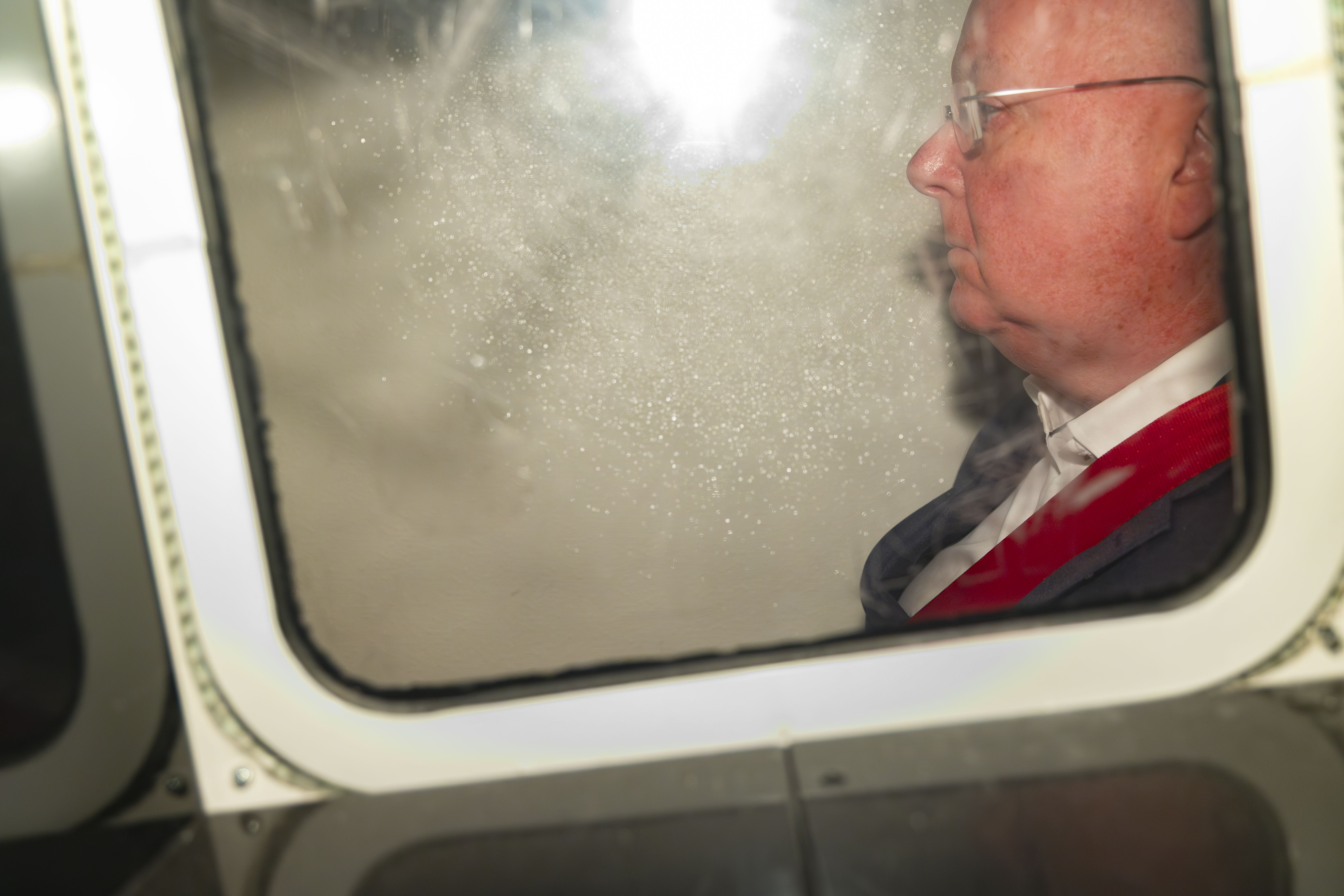 Peter Murrell leaves the High Court in Edinburgh in a prison van after he pled guilty to embezzlement.