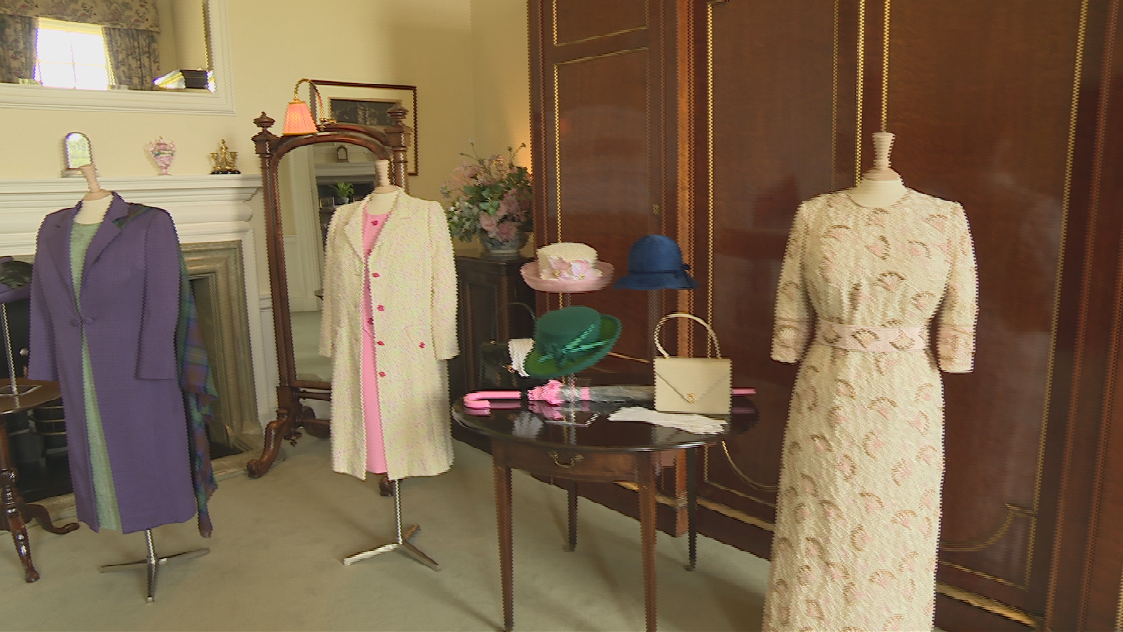 Outfits on display in the apartments at the Palace of Holyrood House
