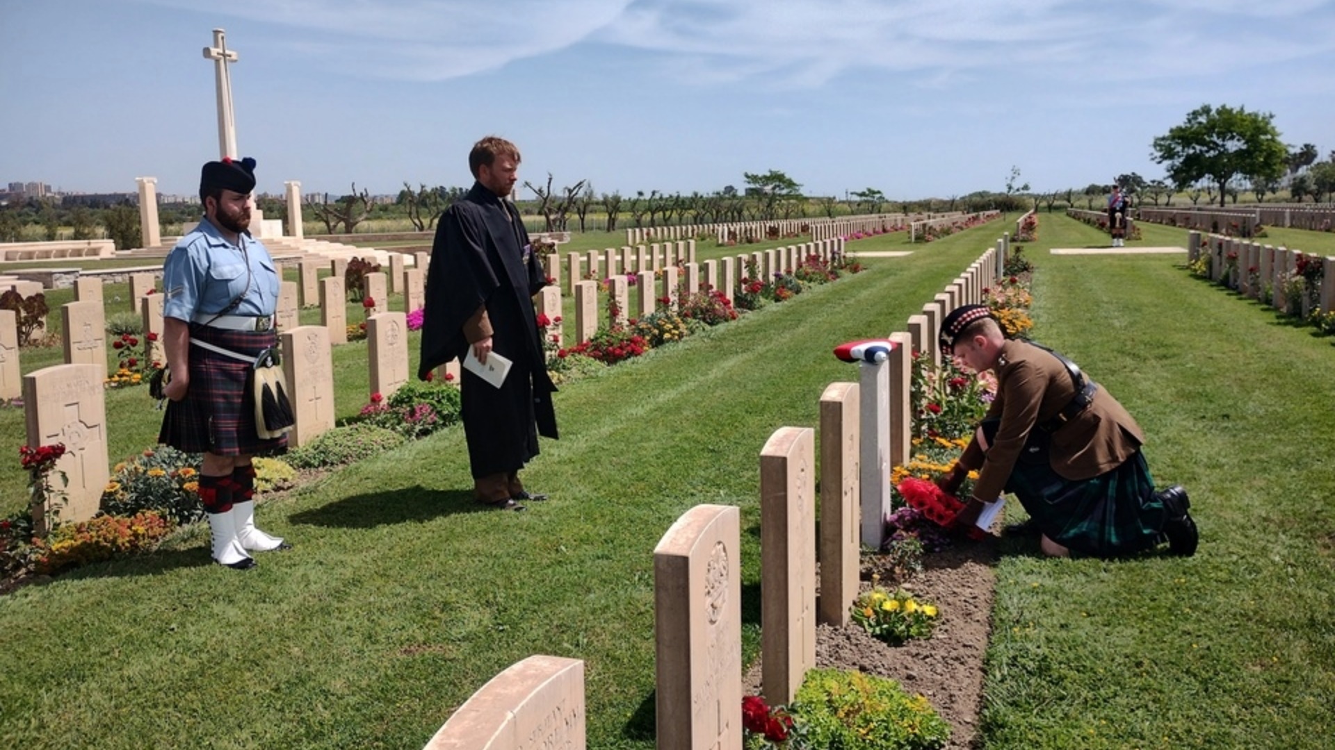 Corporal Gilbert Hamilton’s grave was rededicated in a ceremony on Tuesday.