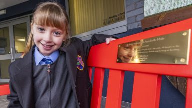Schoolgirl born with heart defect honoured with living memorial bench