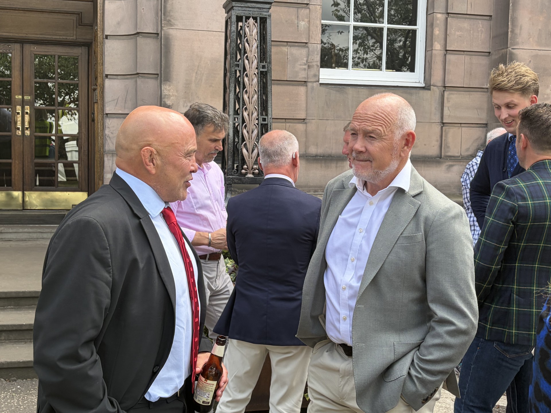 England hooker Brian Moore and Wales winger Ieuan Evans were among the former players in attendance