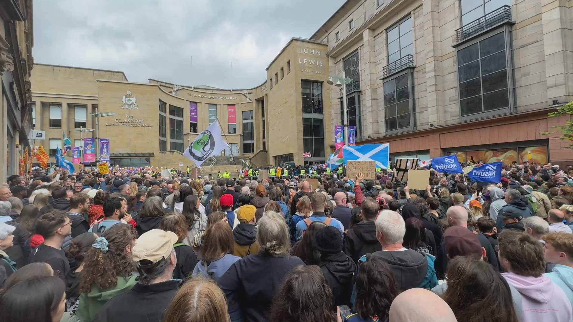 The latest demonstration in Glasgow was met with counter protestors