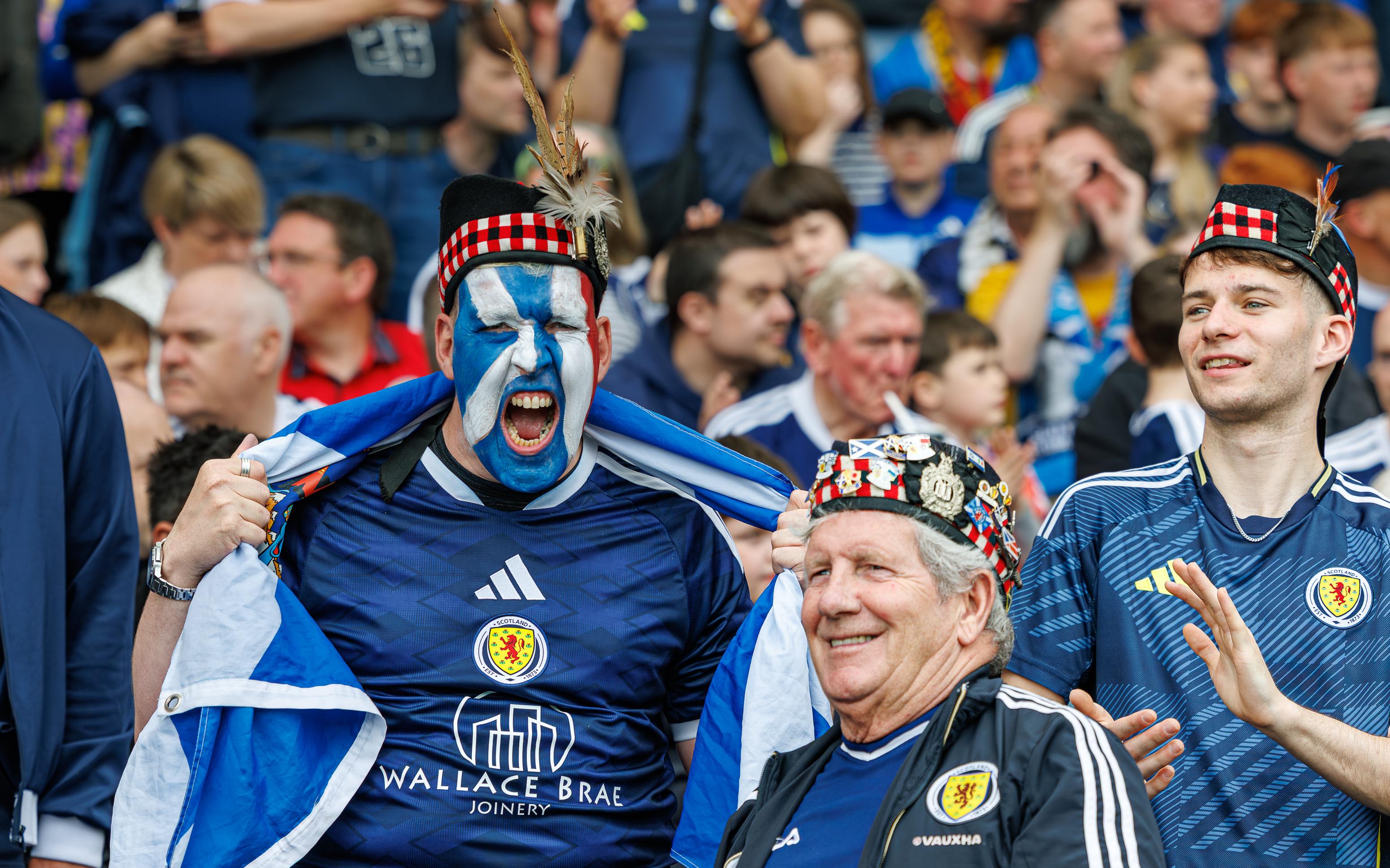 GLASGOW, SCOTLAND - MAY 30: Scotland fans during the international friendly match between Scotland and Curacao at Hampden Park on May 30, 2026 in Glasgow, United Kingdom. (Photo by WM Sport Media/Getty Images)