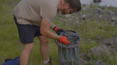 Beach clean-ups target ocean plastic on remote Scottish island
