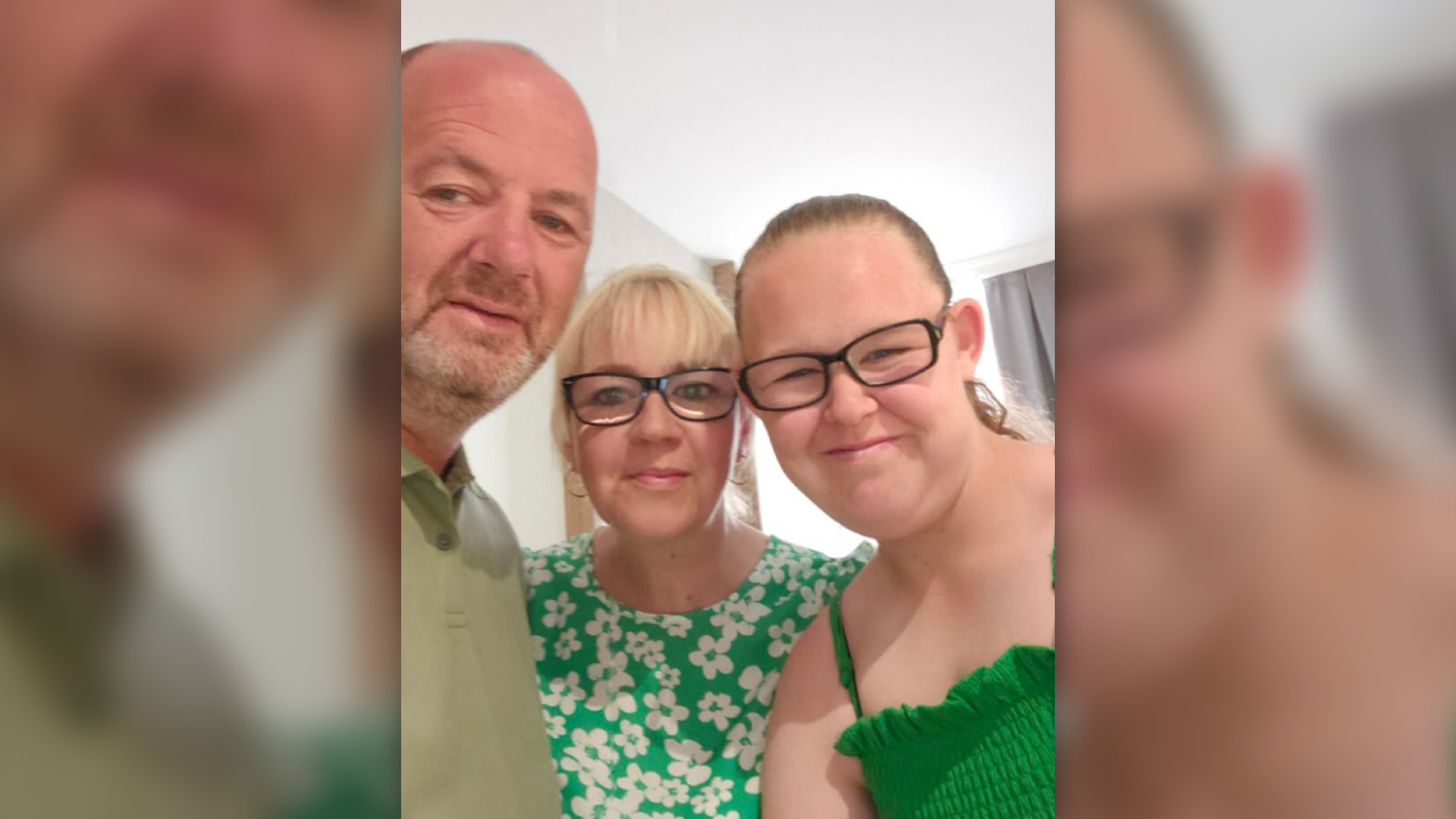 Courtney with her parents Roddy and Amanda