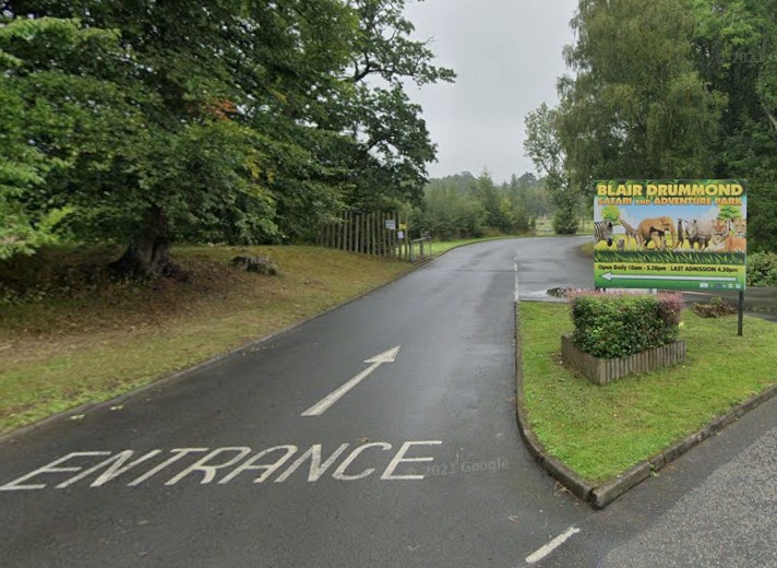 Two charged after car crashes into Blair Drummond Safari Park barriers