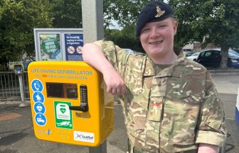 Cadet ‘proud’ as defibrillator installed at station where he saved young boy’s life