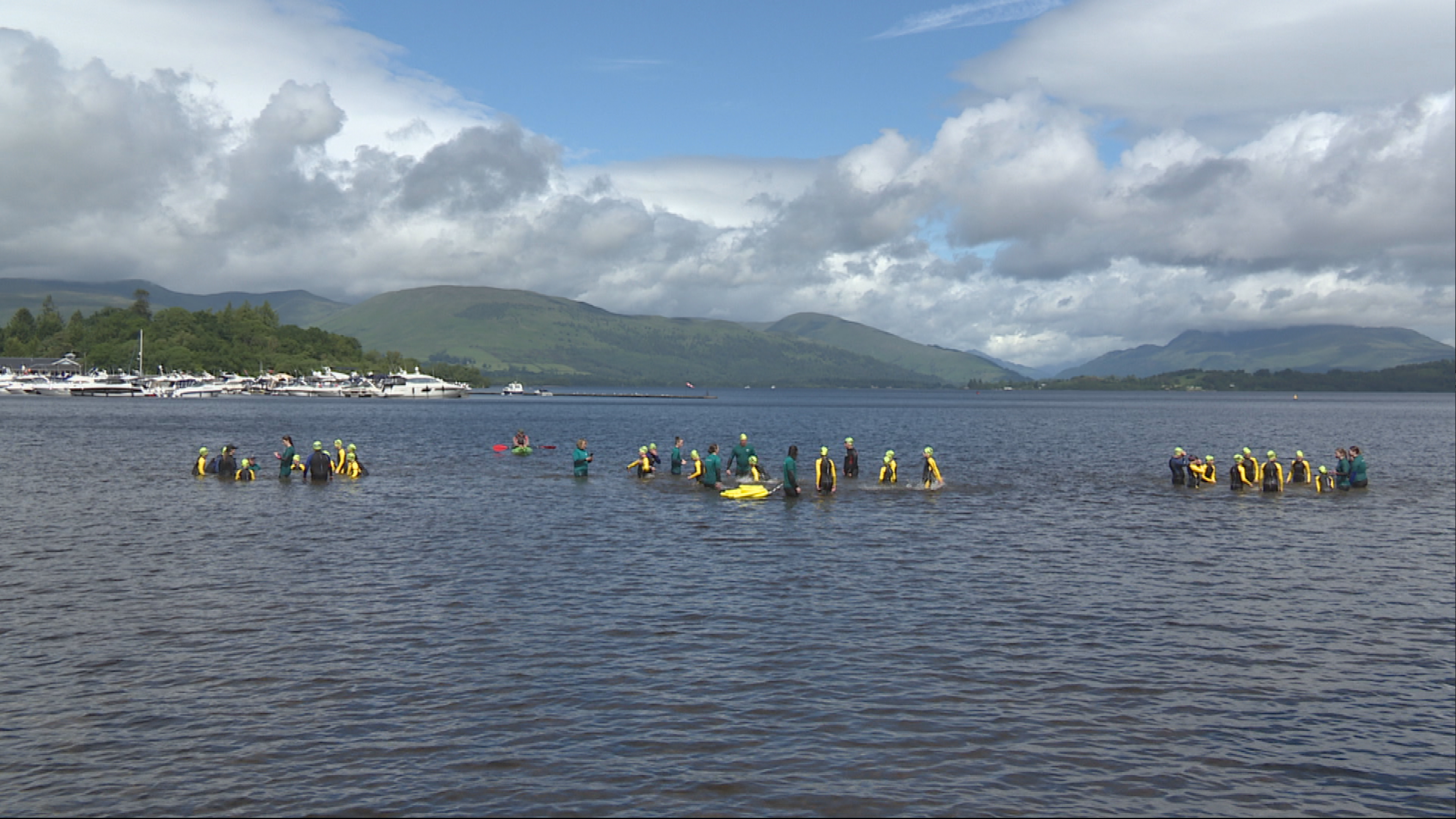 Pupils  in the water at Loch Lomond