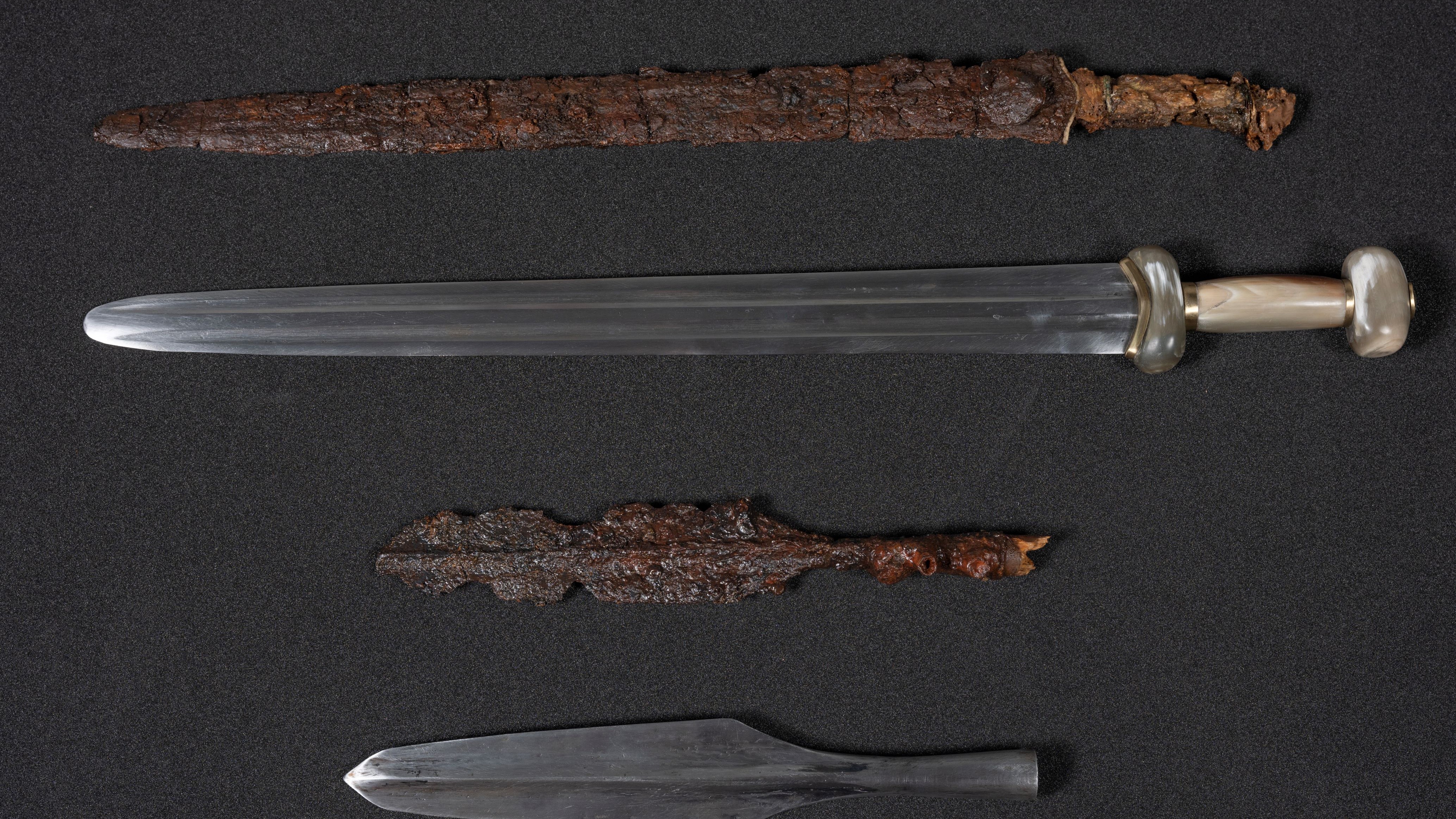 The sword, spearhead and replicas will be on show in the exhibition