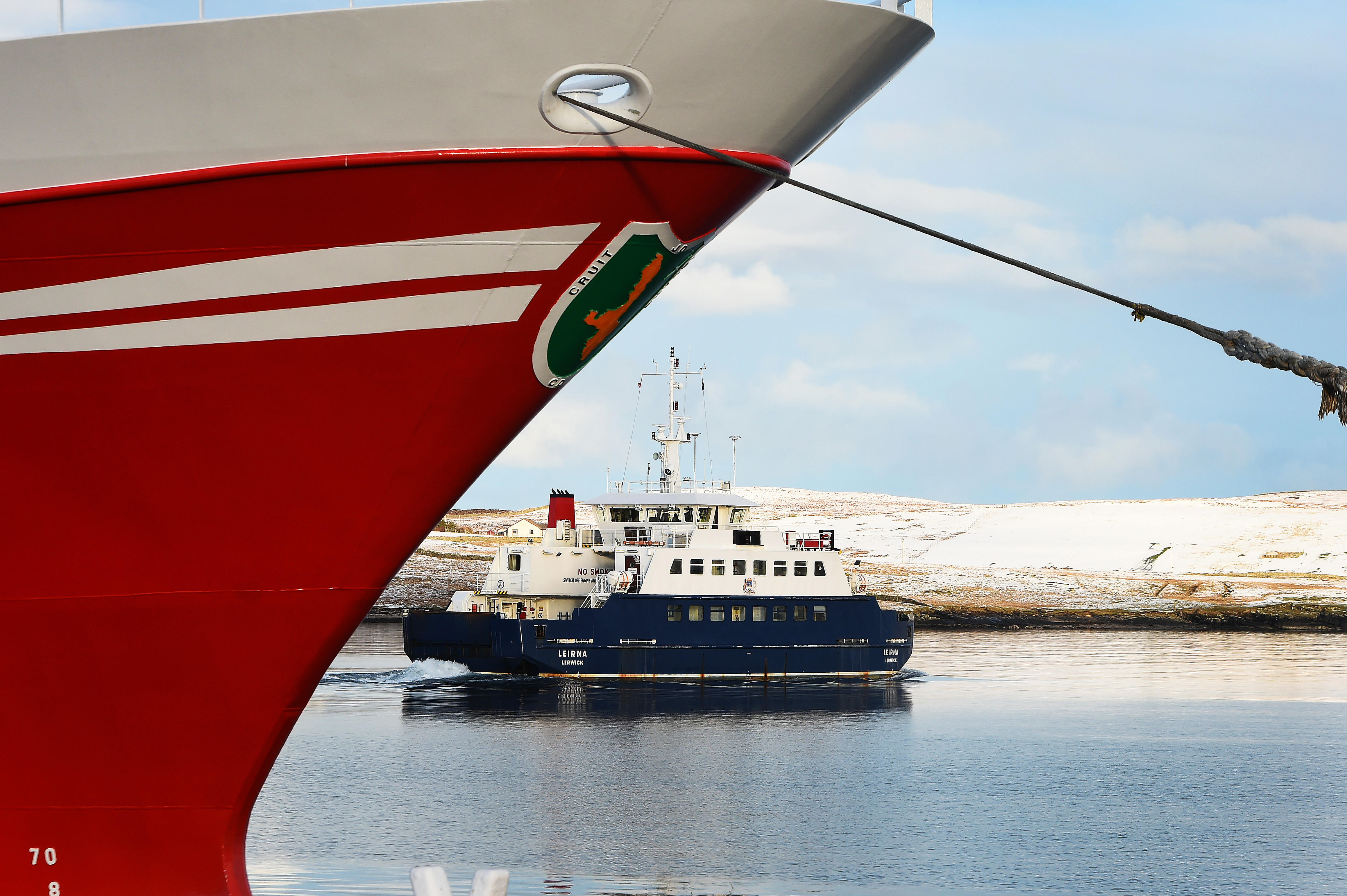 The Bressay Ferry sailing from Lerwick to Bressay