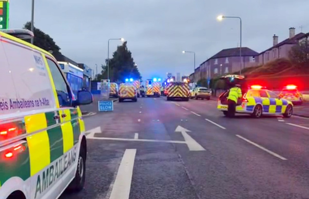 Ambulance crash on Balmore Road in Glasgow