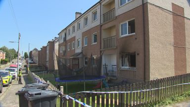 Forensic team scour North Lanarkshire flat after blaze at three-storey building