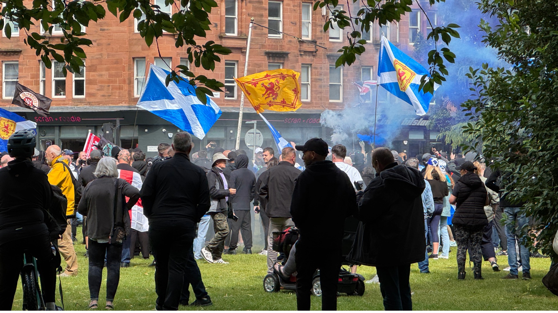 anti-immigration rally met with counter-protestors in Glasgow