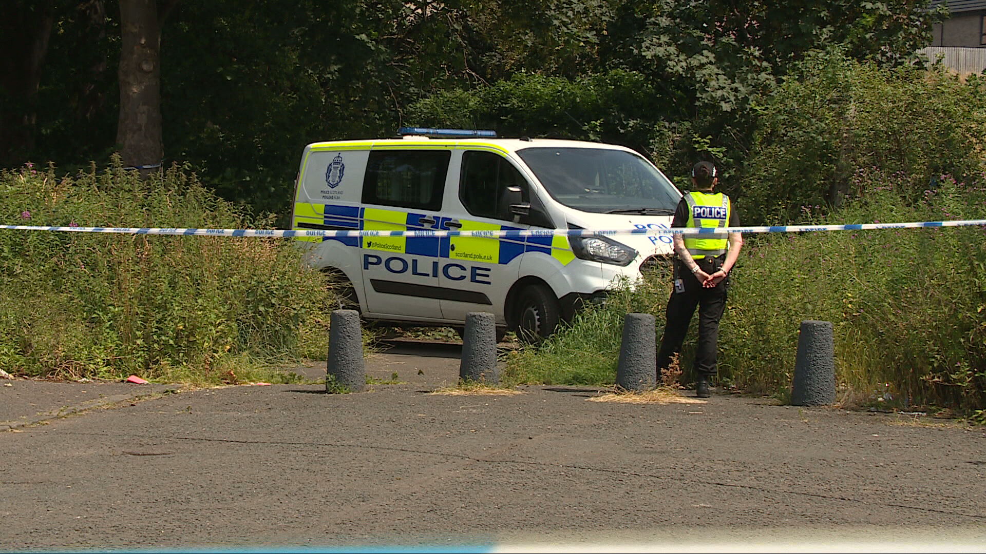 A cordon was in place at Springboig Avenue.