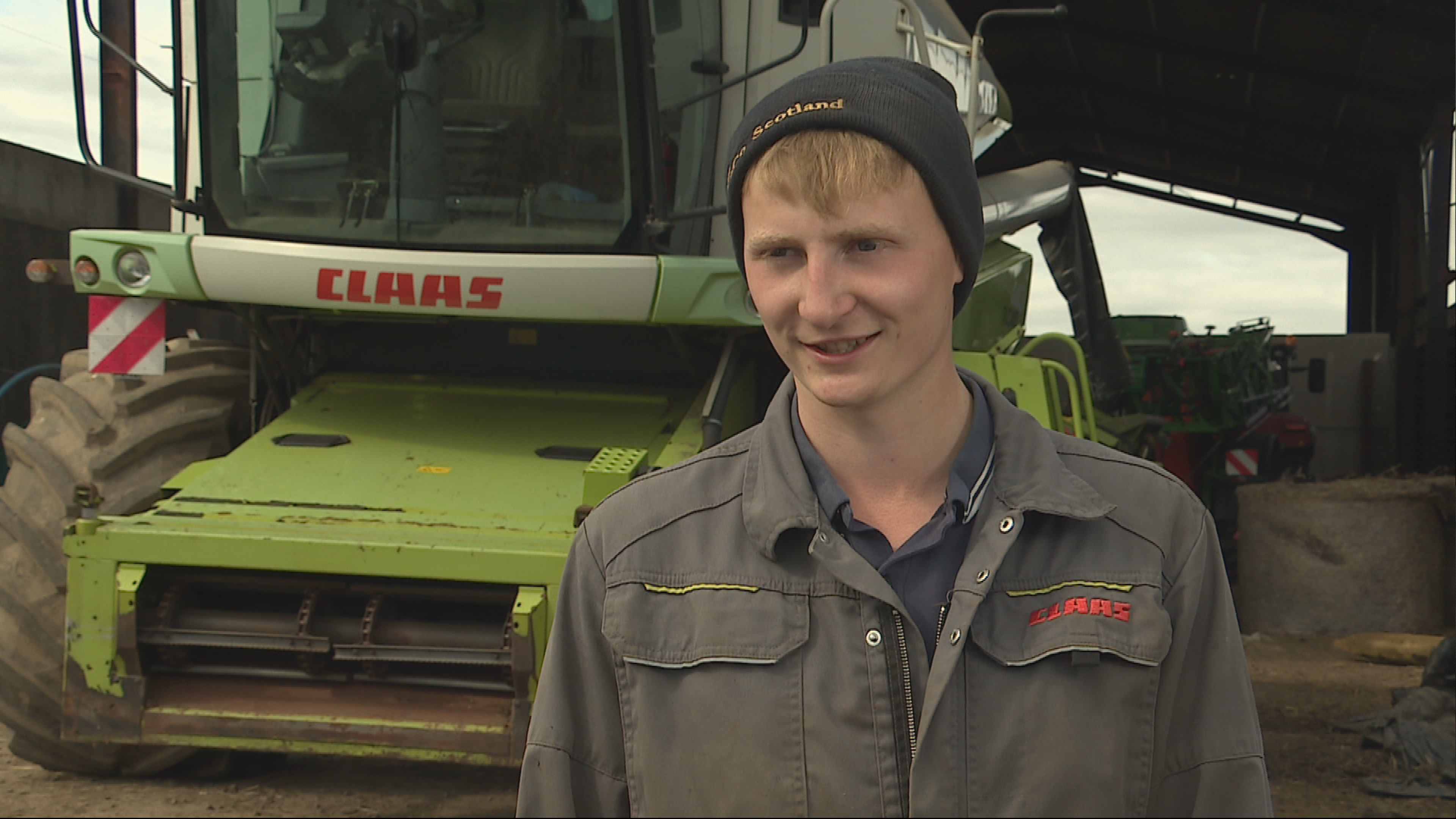 Callum Thomson, 21, has been working on the farm since he was 15