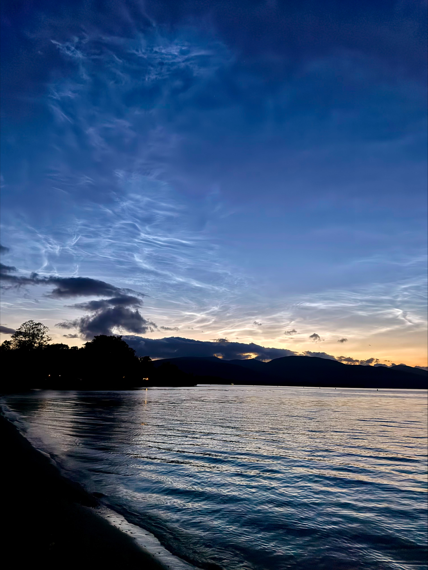 Photo of noctilucent clouds by Alison Glover in Forth, South Lanarkshire.