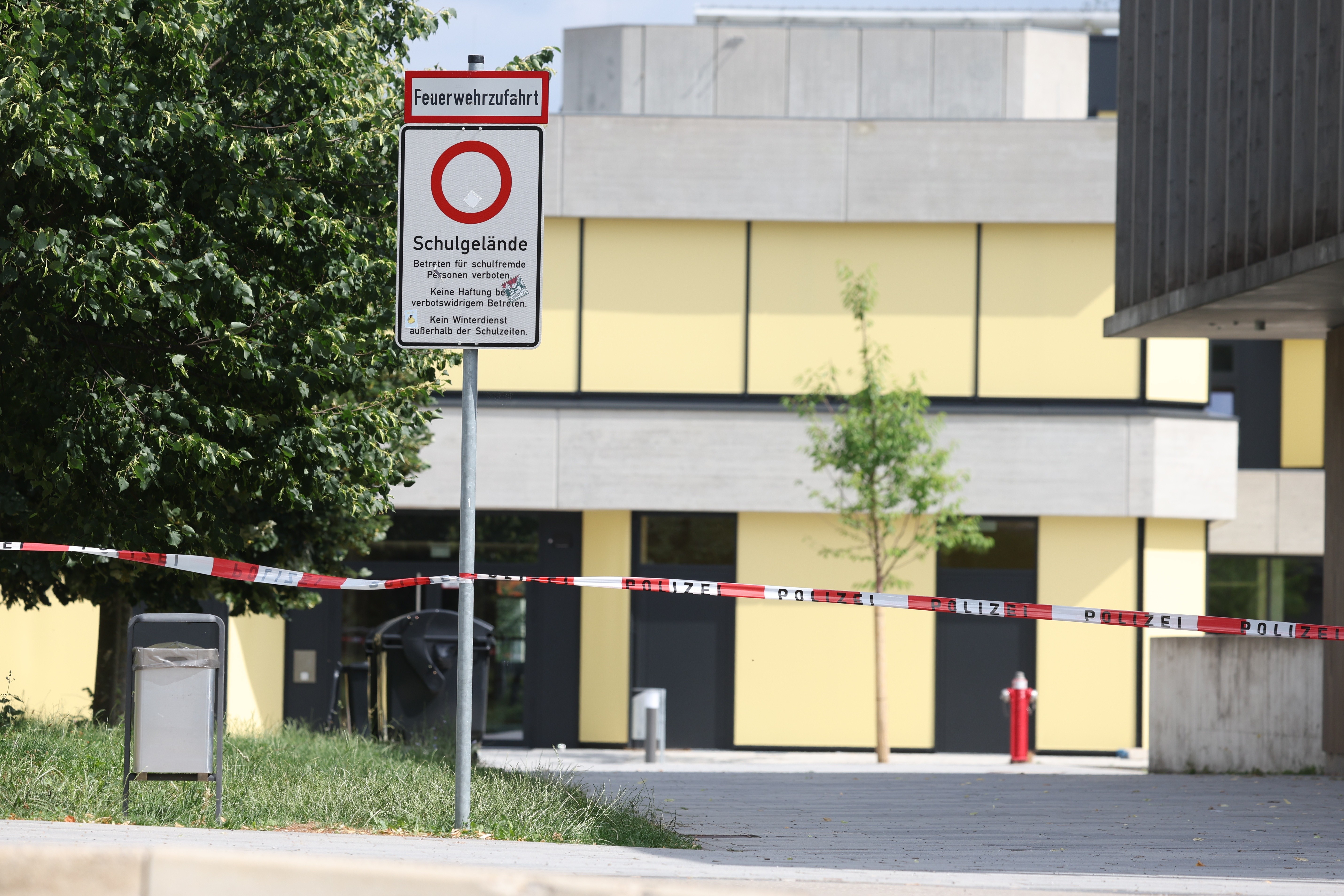 Police cordoned off the school in Germany