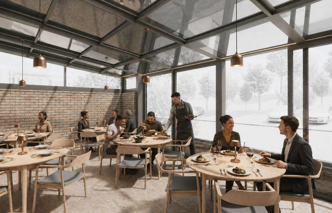 A visualisation of how a planned extension to an Ashton Lane hospitality venue might look. Image from plans by Studio Ted Architecture for Luxe Scotland.