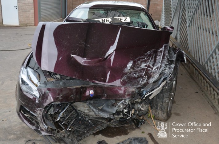 Maserati front view following the crash that killed John Bell