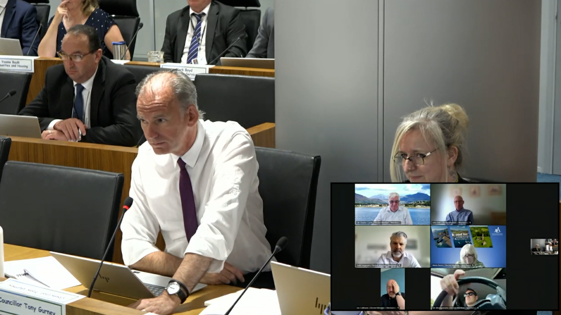 Leader of North Ayrshire Council, Tony Gurney, raised a point of order