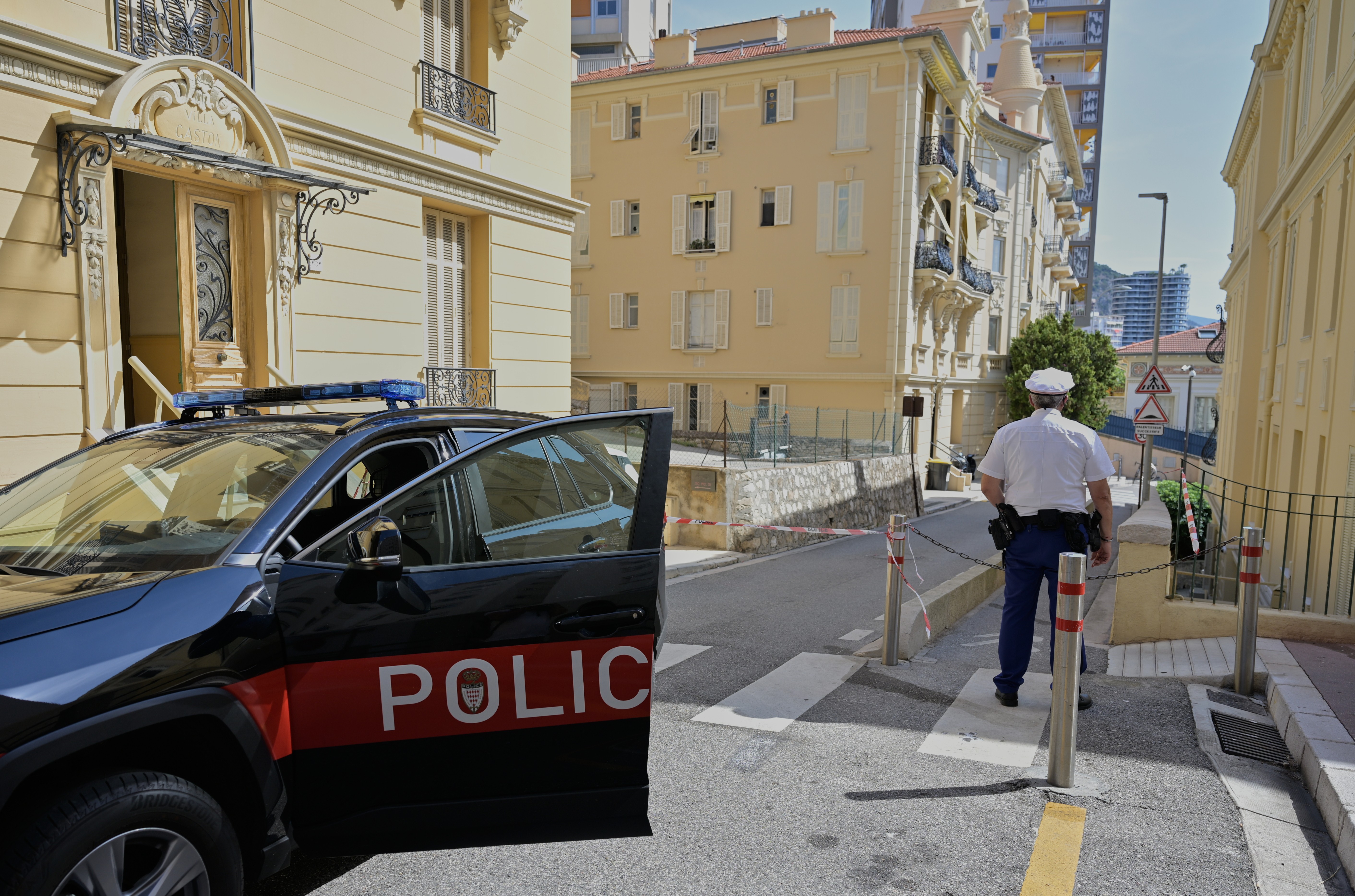 A police officer near the blast scene in Monaco