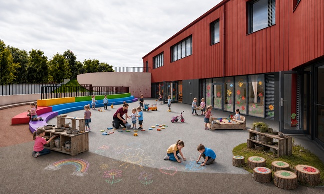 An artist's impression of the primary school grounds