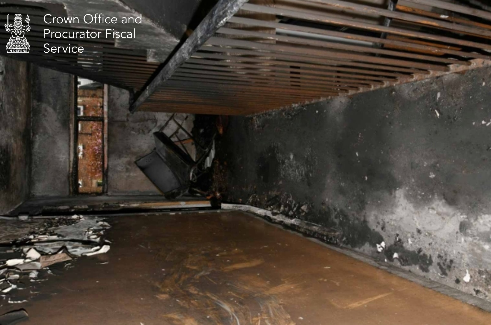 Significant damage was caused to the communal stairwell and several flats within the building
