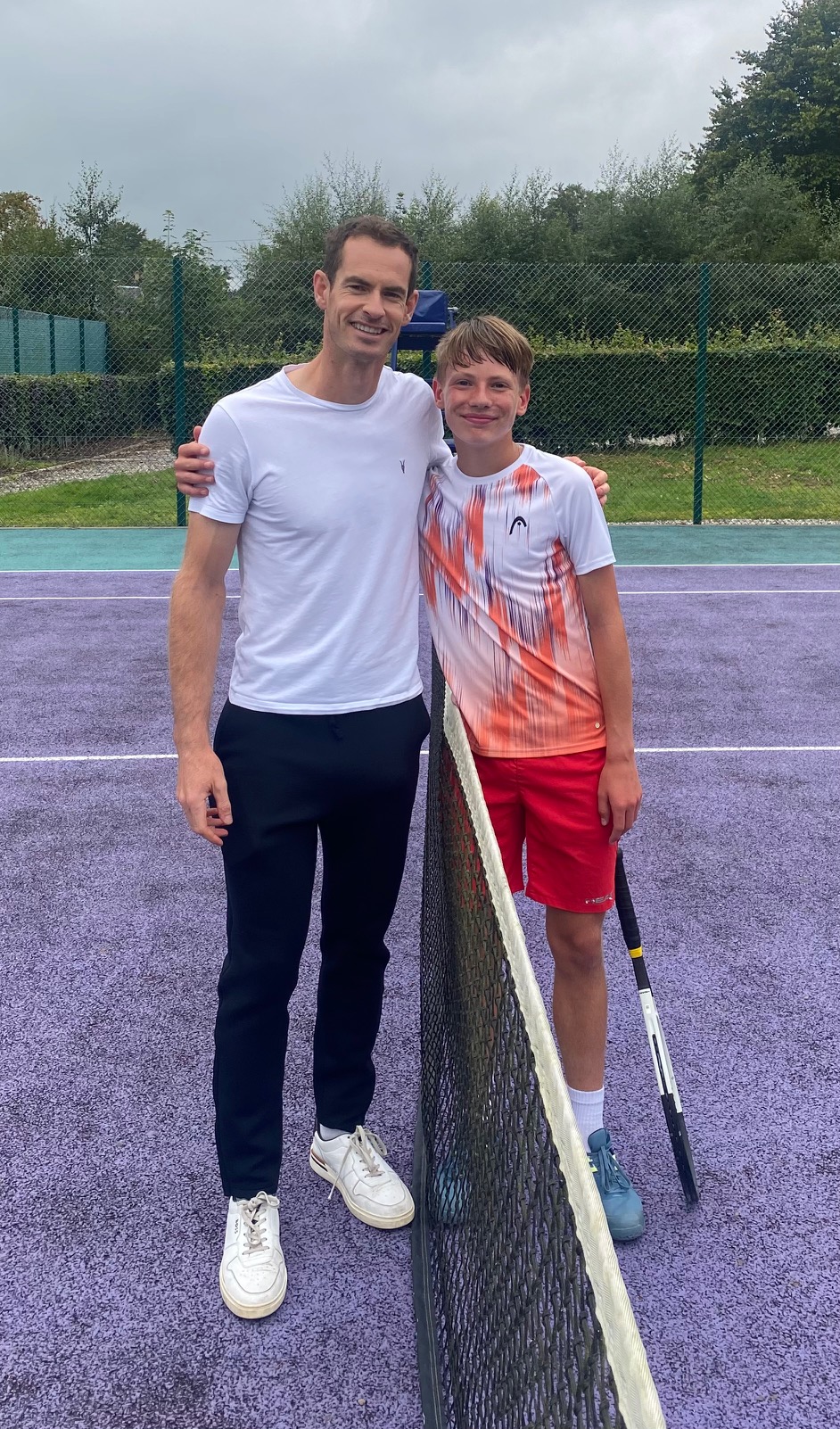 Dominik Czopek, 15, pictured with Andy Murray