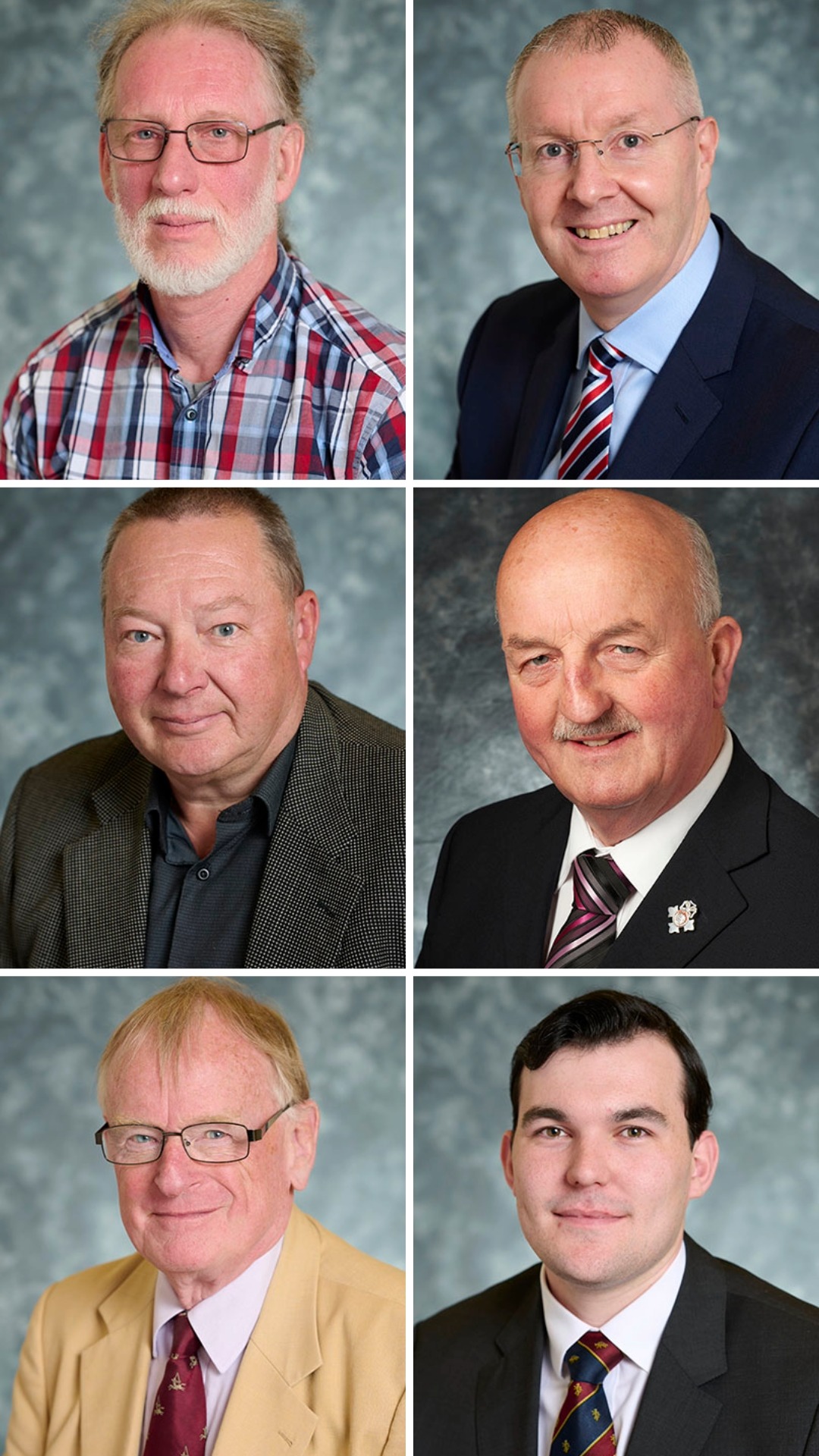 Highland Council's licensing committee members clockwise from top right: Councillors Duncan MacPherson, Willie Mackay, Ruraidh Stewart, Chris Birt, Sean Kennedy, and John Grafton.
