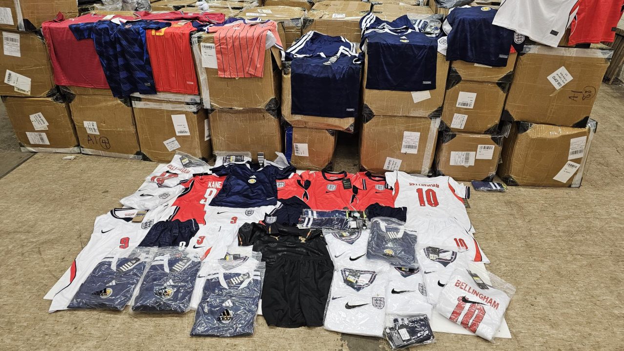 Fake Scotland and England football tops among 58,000 kits seized in Edinburgh